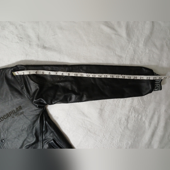 Black Leather Bomber Jacket - Picture 15 of 16